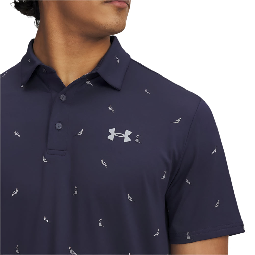 Under Armour Men's Golf Shirts | 3.0 Printed Polo | Navy/Birds
