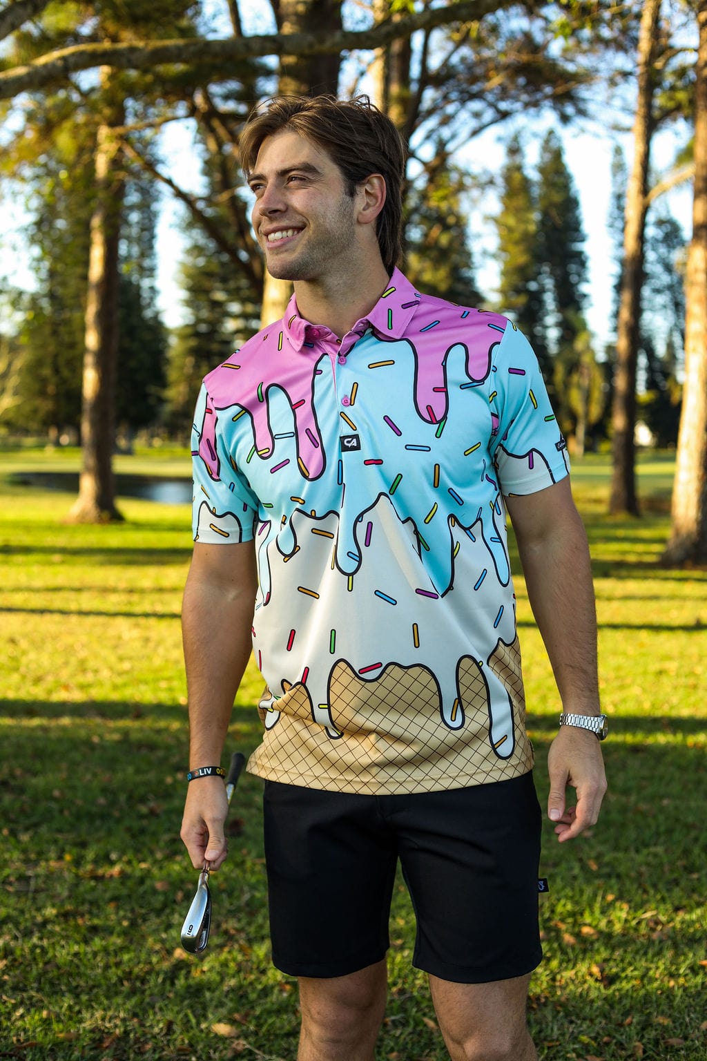 Custom Apparel Men's Funky Golf Shirt | Ice Cream Sundays