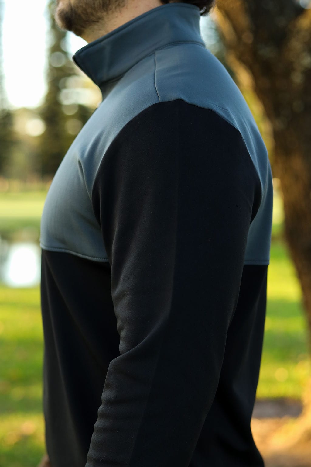 Custom Apparel Men`s Golf Jersey | Thermal | Grey/Navy