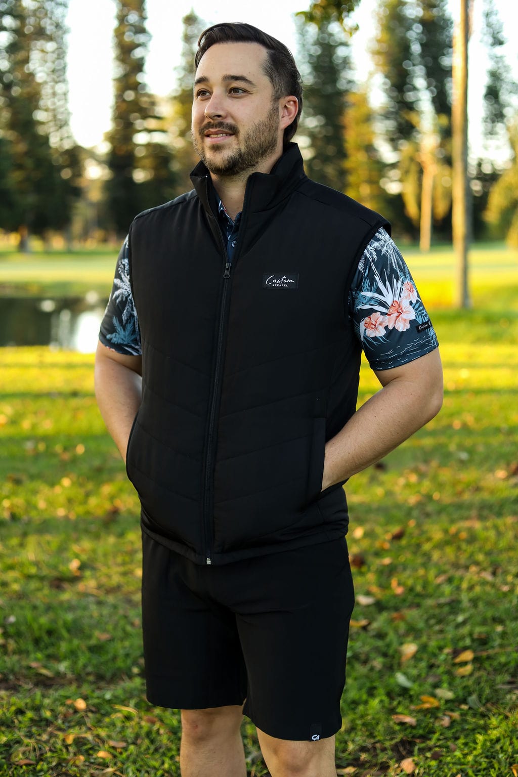 Custom Apparel Men`s Golf Jacket | Warming Puffer | Black