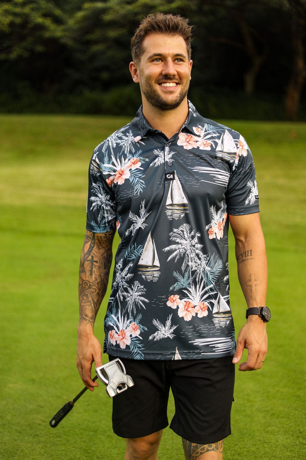 Custom Apparel Men's Funky Golf Shirt | Let's Go Sailing