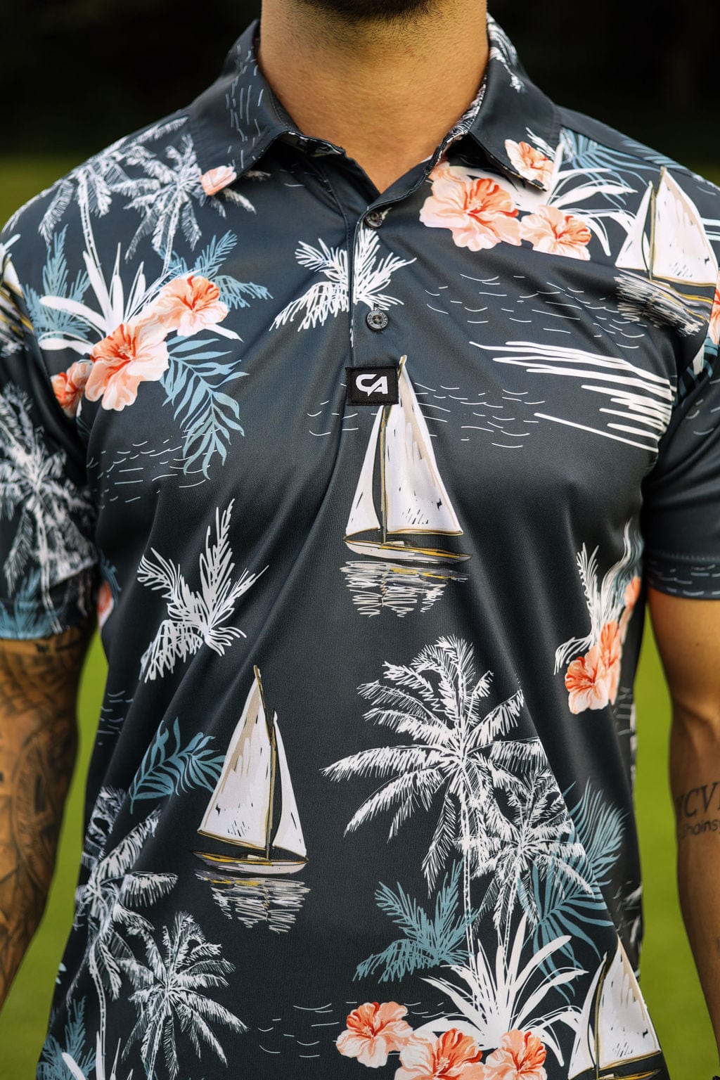 Custom Apparel Men's Funky Golf Shirt | Let's Go Sailing