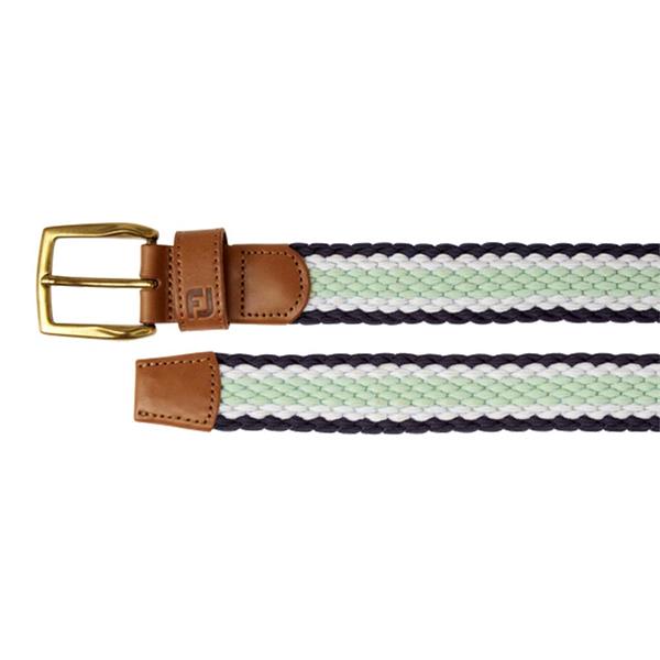Footjoy Men`s Golf Belt | Braided Canvas | Navy/White/Sage