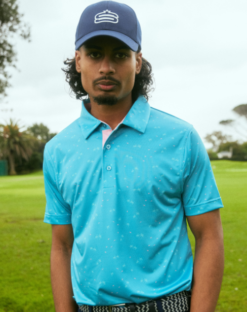 Men's Summer Vibes Dry Tech Performance Golfer Polo Shirt