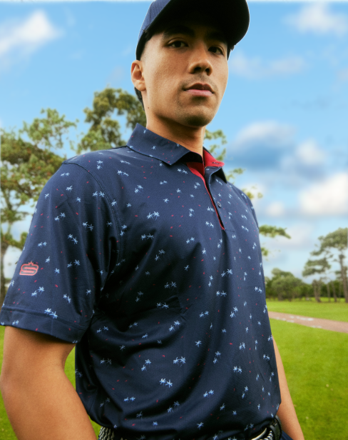 Men's Summer Vibes Dry Tech Performance Golfer Polo Shirt