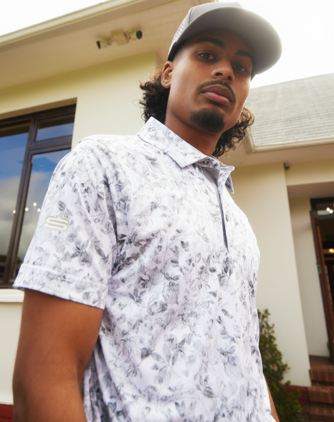 Men's Photo Flora Dry Tech Performance Golfer Polo Shirt