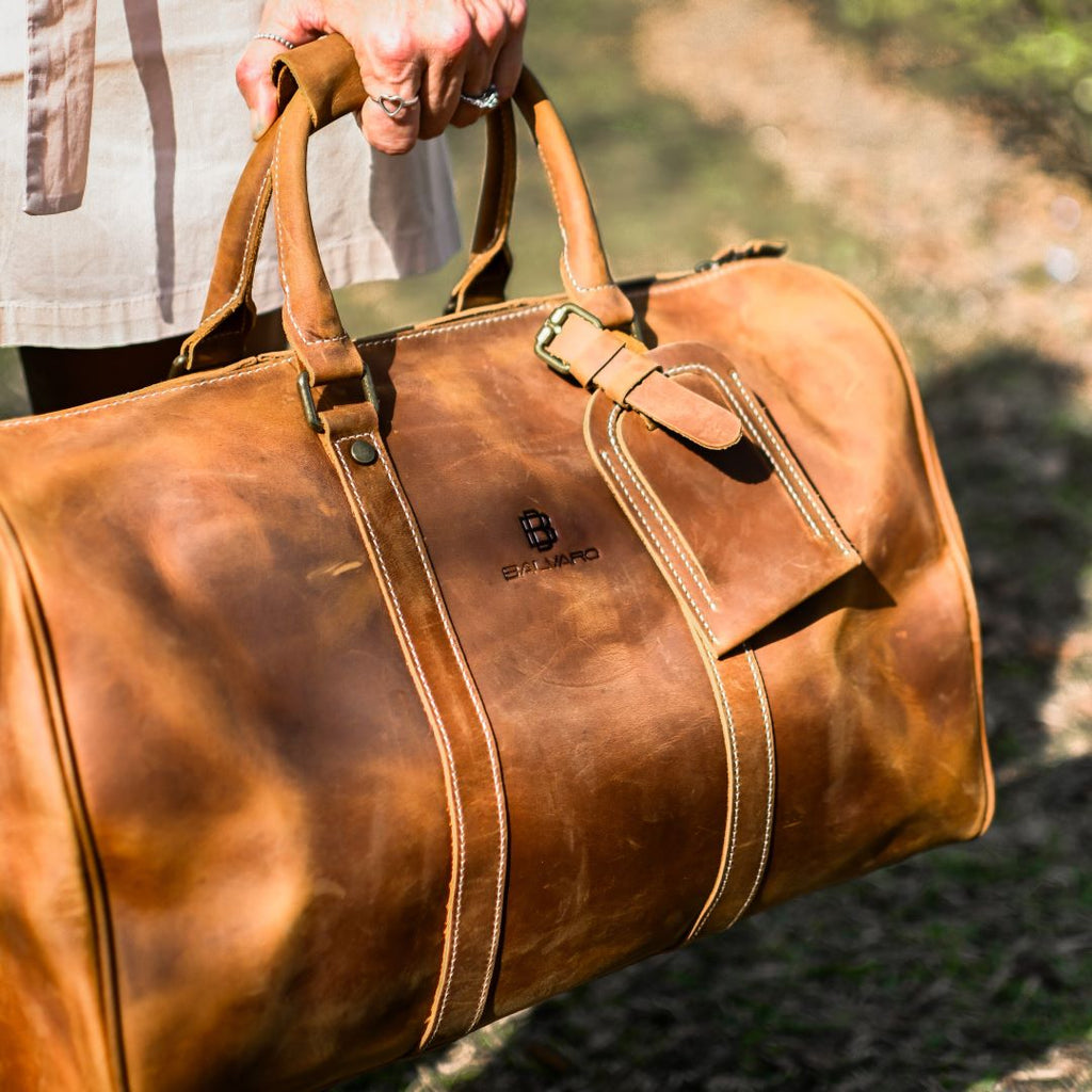 Balvaro Vintage Leather Urban Travel Bag