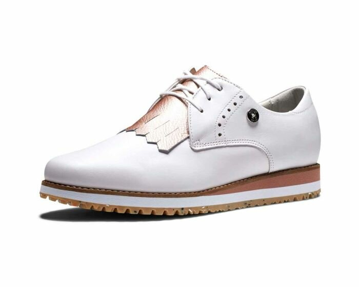 Footjoy Women's Golf Shoes | Sport Retro | White/Tan/Yellow