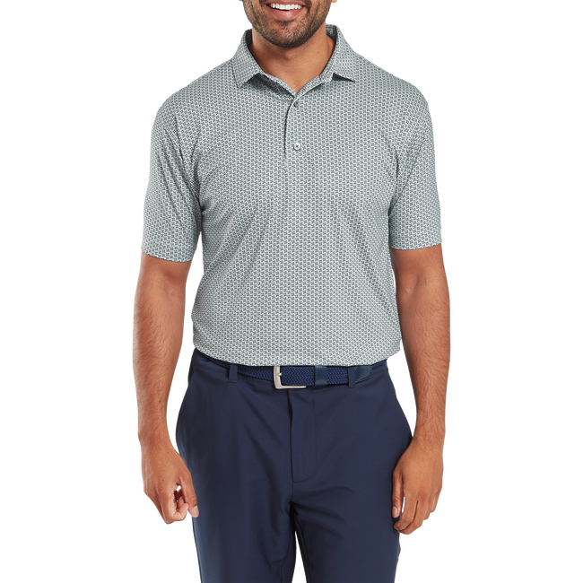 Footjoy Men`s Golf Shirt | EU Houndstooth | Grey
