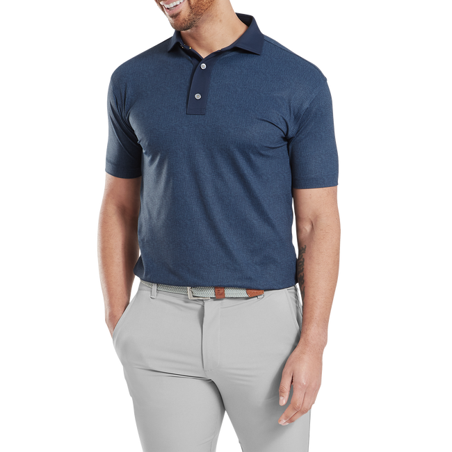 Footjoy Men`s Golf Shirt | EU Etched Texture Print LSL