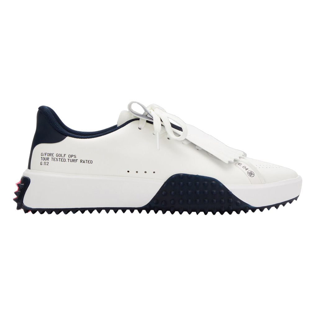 G Fore Women`s Golf Shoe | G.112 Leather Kiltie | Snow/Twilight