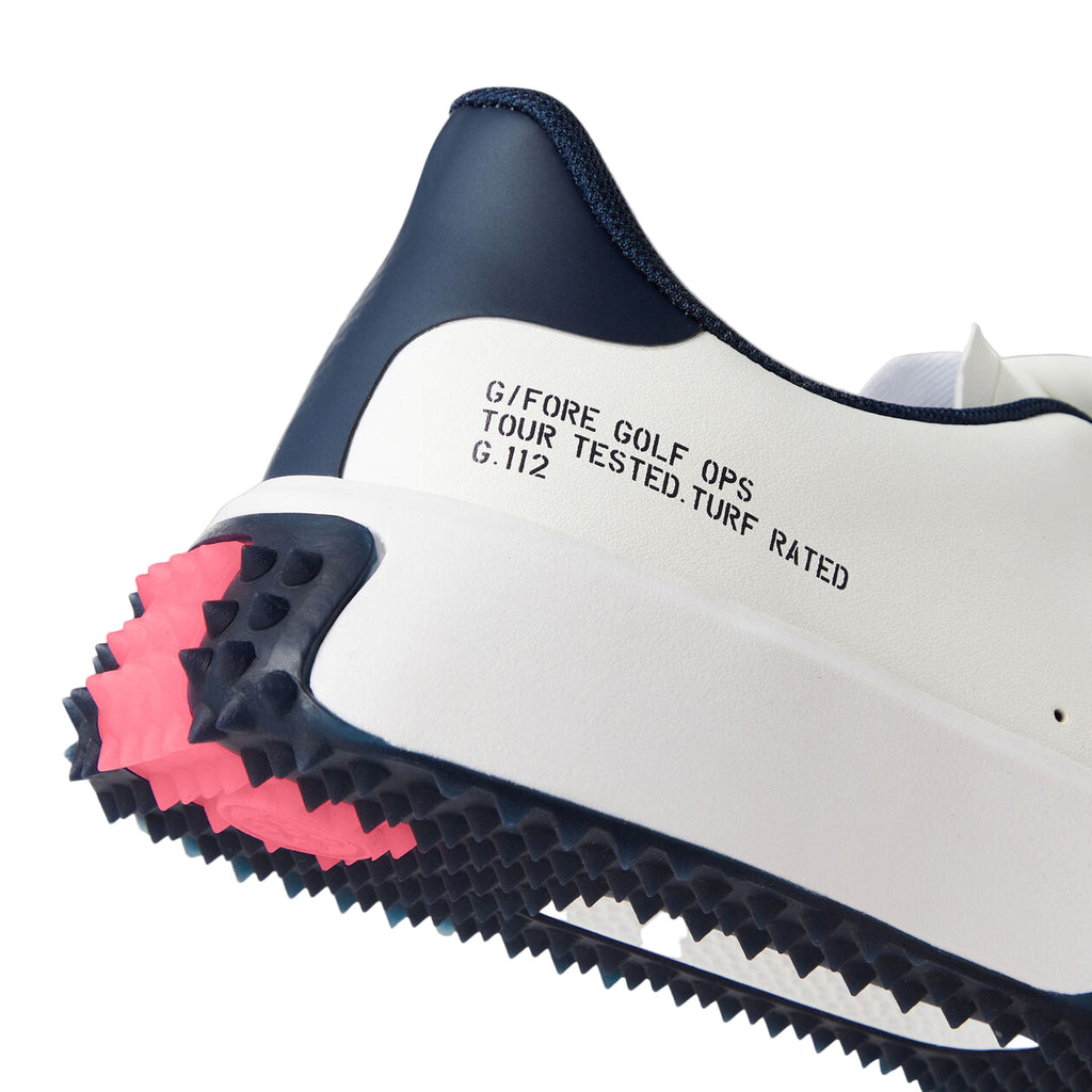 G Fore Women`s Golf Shoe | G.112 Leather Kiltie | Snow/Twilight