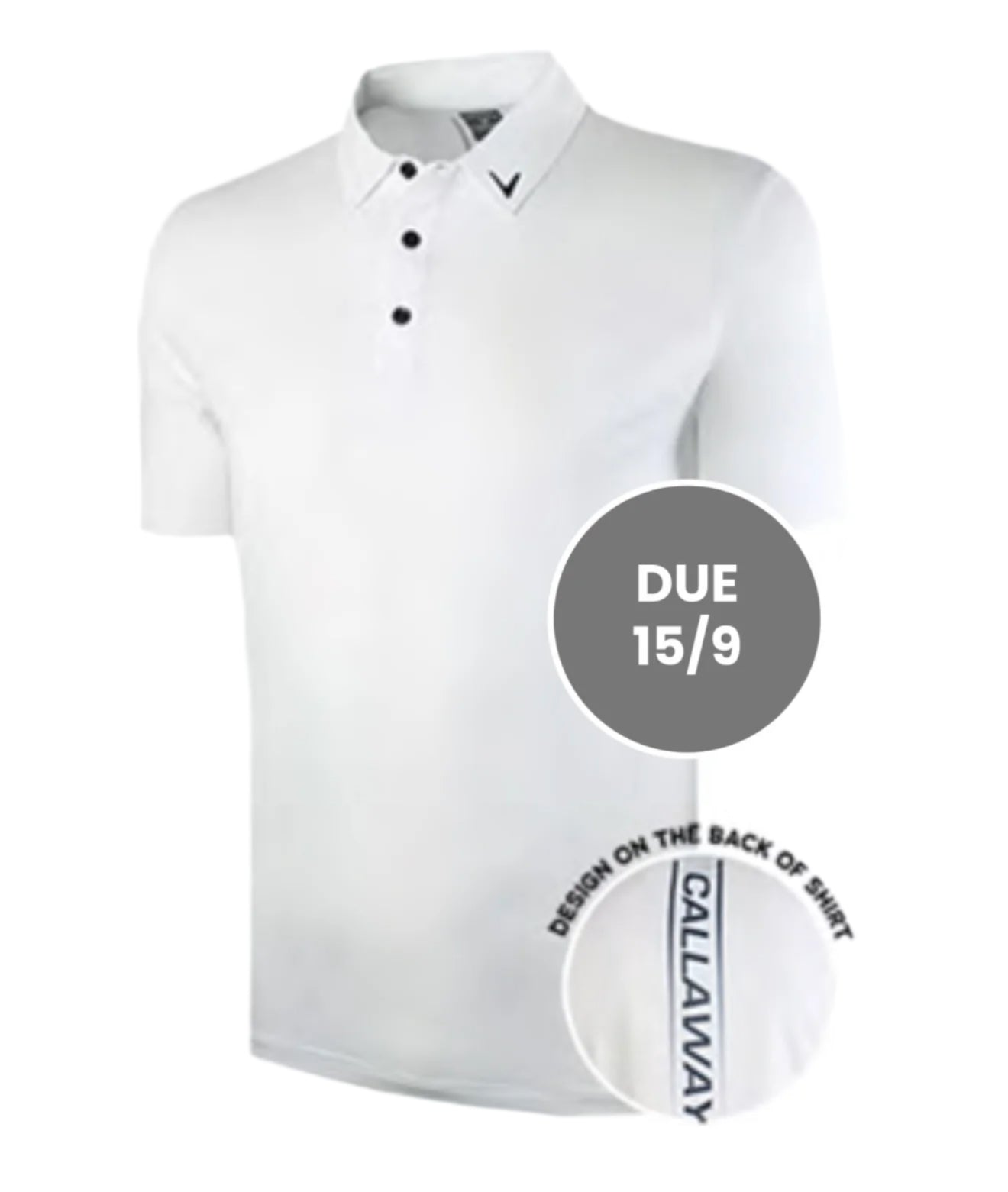 Callaway Men`s Golf Shirt | White Plain