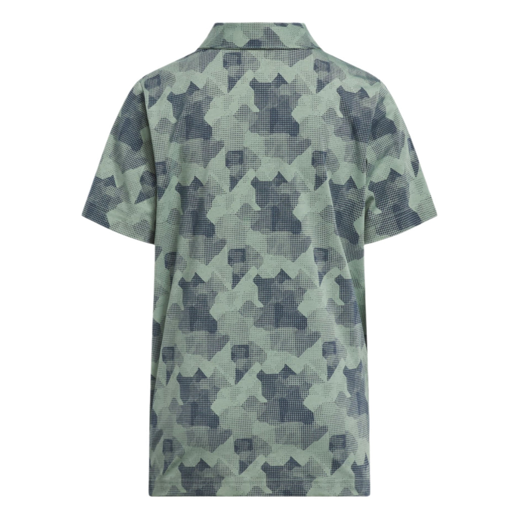 Adidas Junior Boy's Golf Shirt | B Script Polo | Green/Navy