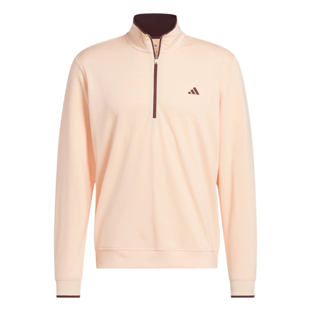 Adidas Men's Golf Sweatshirt | Performance Core | Quarter Zip | Peach/Black