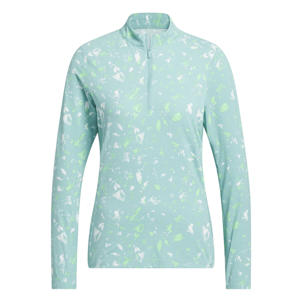Adidas Women's Midlayer | Ultimate 365 Printed Quarter-Zip | Mint