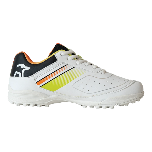 KOOKABURRA CRICKET SHOES - KC 5 RUBBER - WHITE/ORANGE/YELLOW/BLACK