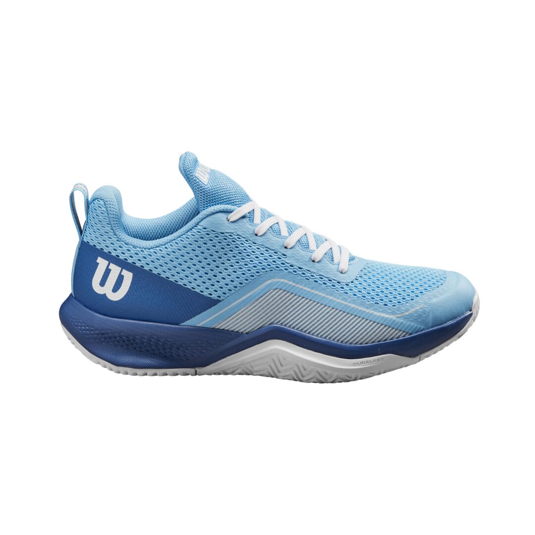 Wilson Padel Footwear | Ladies Rush Pro Lite Bonnie Blue / Deja Vu Blue / White
