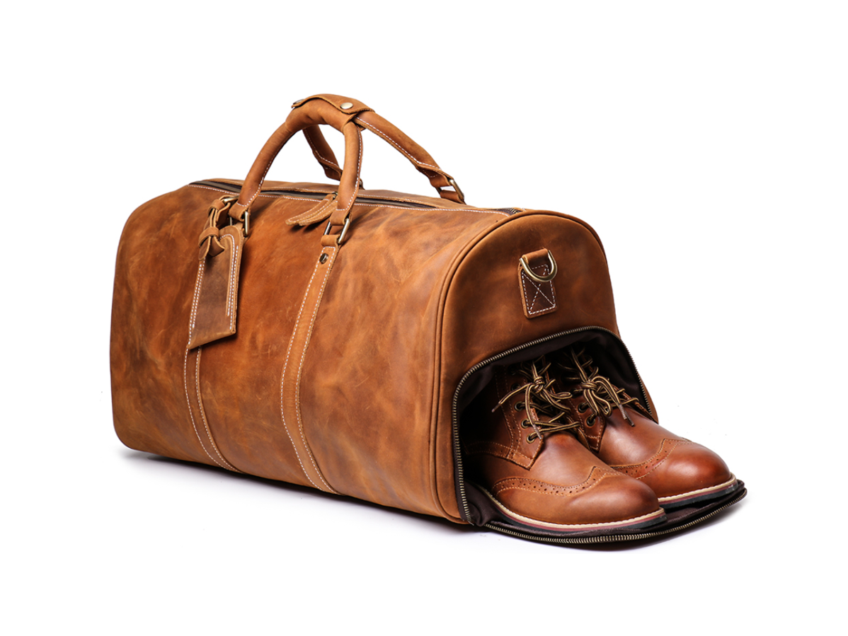 Balvaro Vintage Leather Duffel Bag