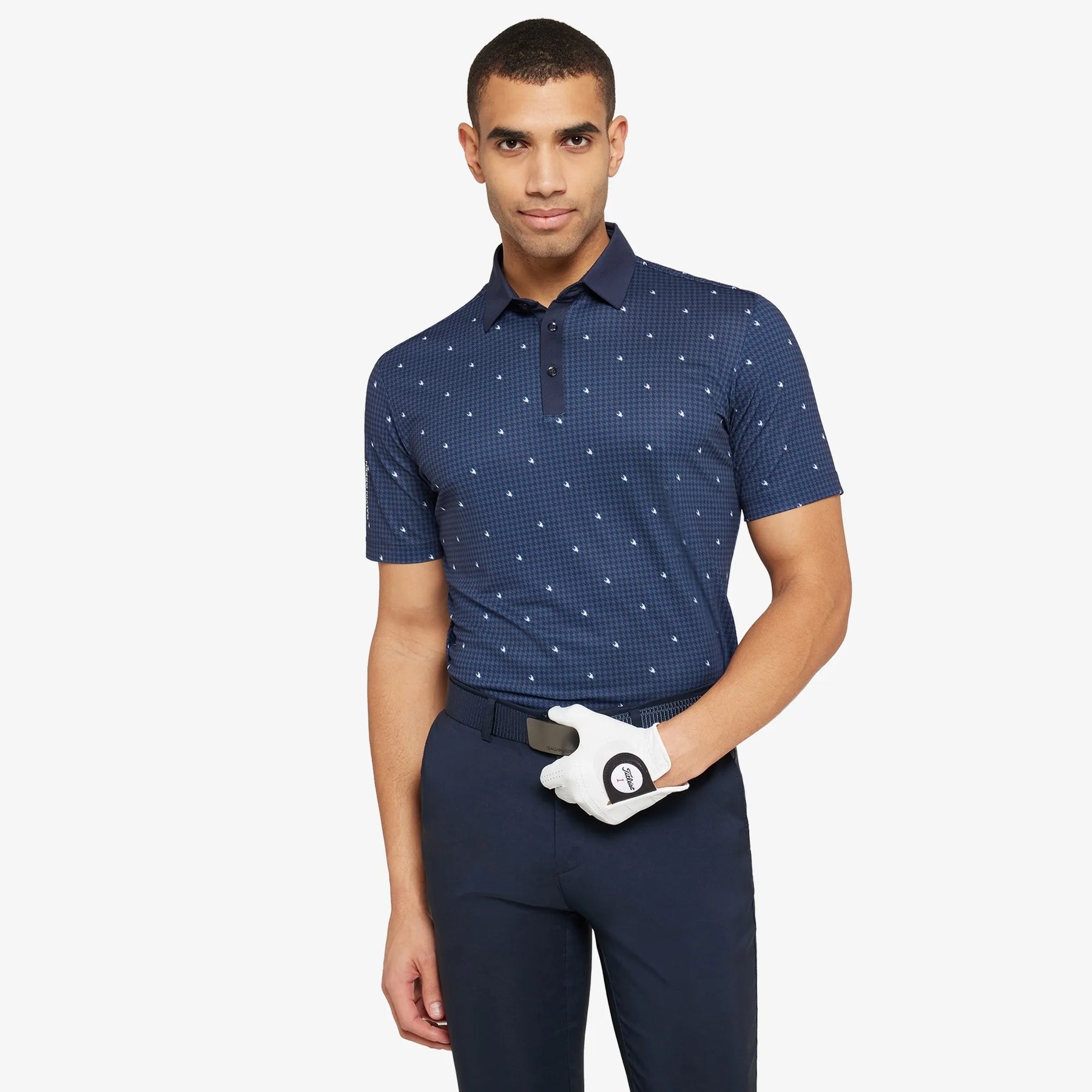 Galvin Green Men`s Golf Shirt | Marley | Navy/White