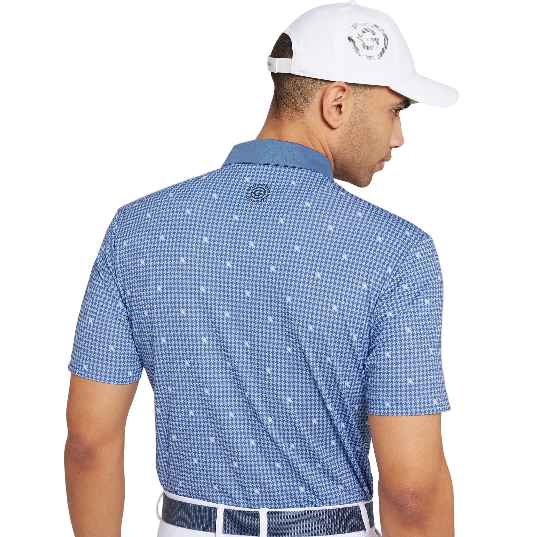 Galvin Green Men`s Golf Shirt | Marley | Moonlight Blue/White