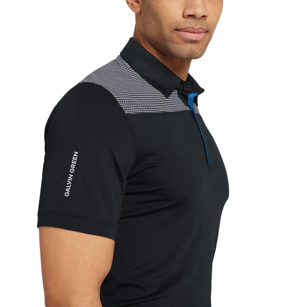 Galvin Green Men`s Golf Shirt | Miran | Black/Moonlight Blue