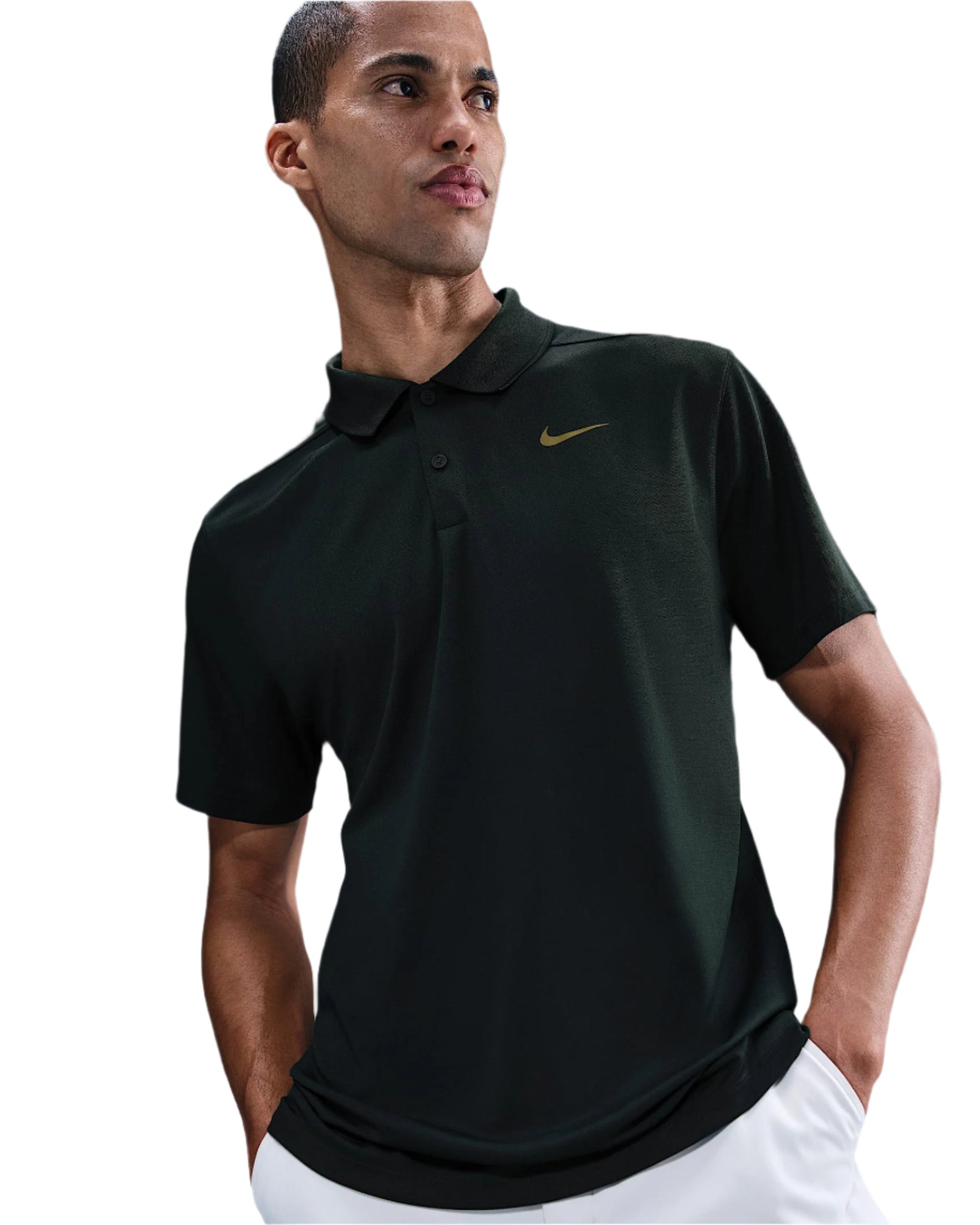 Nike Men`s Golf Shirt | Victory Solid | Black/Gold