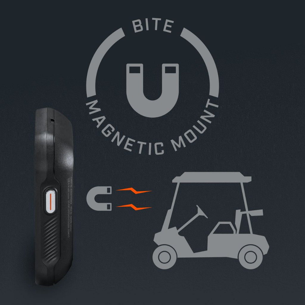 Black rectangular magnetic mount with orange accents and textured grip design.