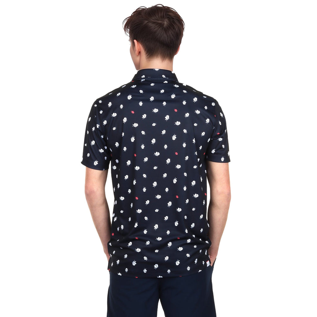 Puma Men's Golf Shirt | Pure 2.0 Birdies Polo | Deep Navy/White/Red