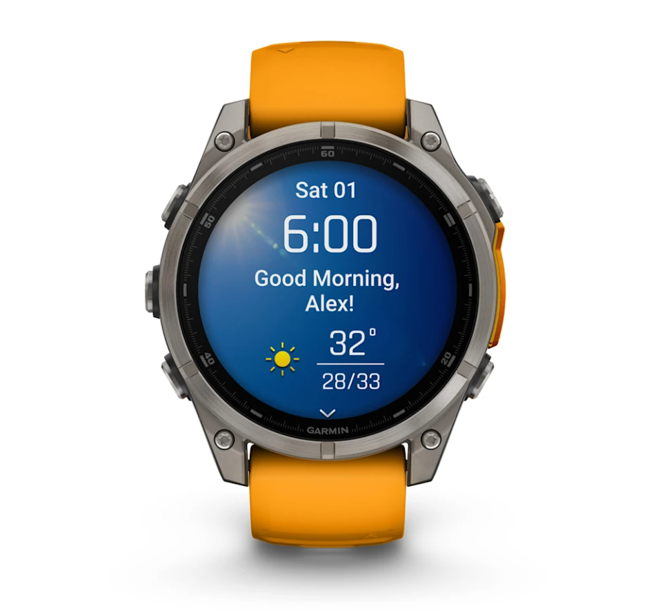 Garmin Fenix 8 Watch | 47mm | Amoled Sapphire Spark Orange/Graphite Band