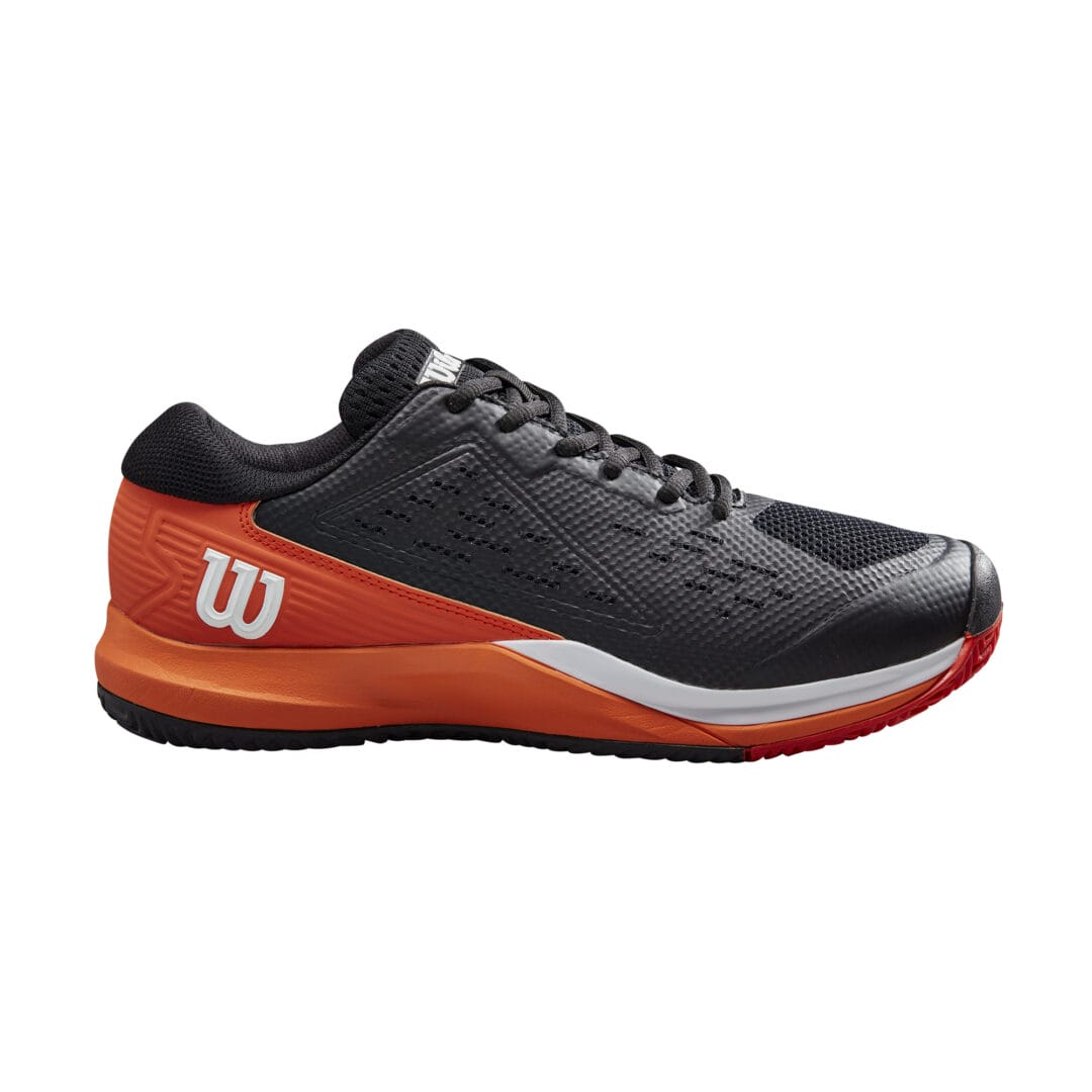 Wilson Mens Footwear | Rush Pro Ace Black / Vermillion