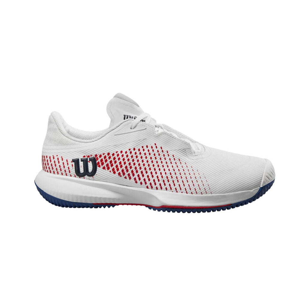 Wilson Ladies Footwear | Kaos Swift 1.5 White / Deja Vu Blue / Wilson Red