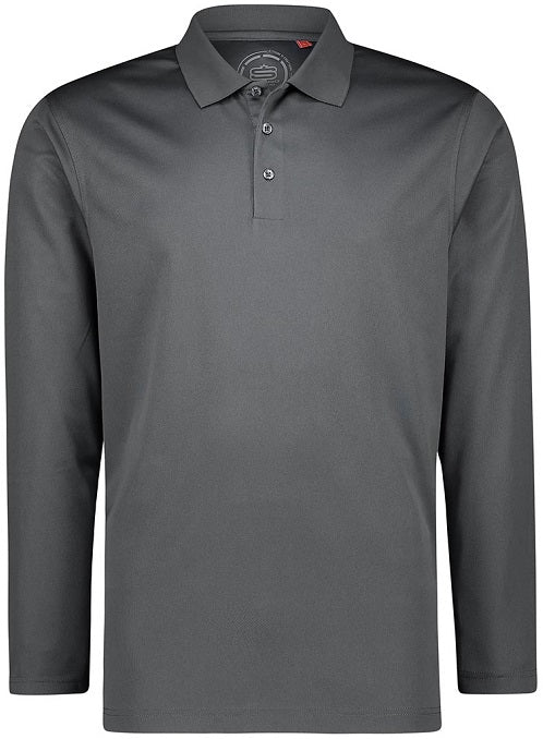 Men's Basic Performance Long Sleeve Golfer Polo Shirt