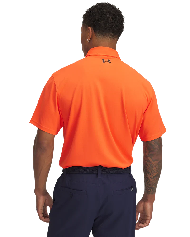 Under Armour Men's Golf Shirt | Pique Polo | Orange/Black