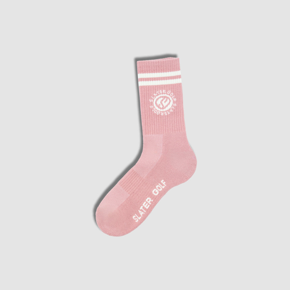 Slater Golf | Women's Crew Sock Pair | Dusty Pink