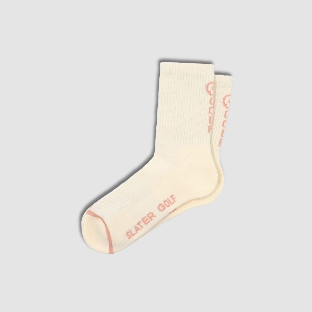 Slater Golf | Women's Crew Sock Pair | Cannoli Cream